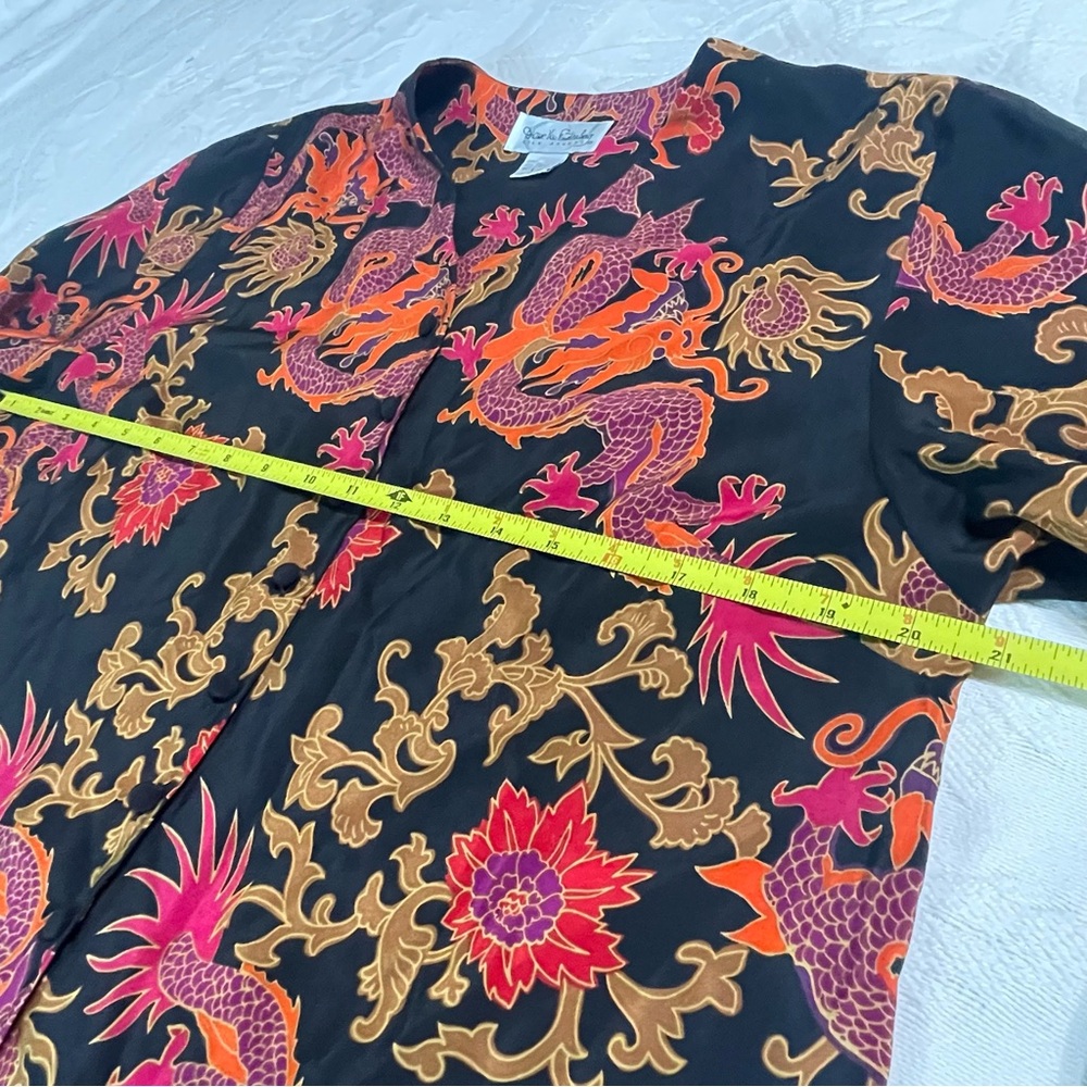 VTG Diane von‎ Furstenberg Silk Assets Dragon Print Tunic Blouse - Picture 9 of 11